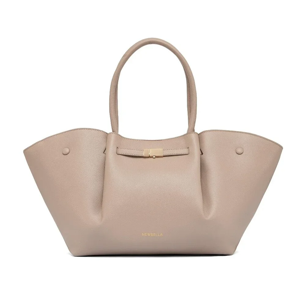 Vegan Leather Tote Bag Large Capacity Hobo Shoulder Purse Minimal Chic